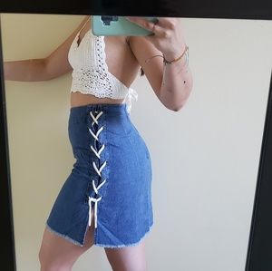 Love Culture DO+BE Jean Lace up Skirt